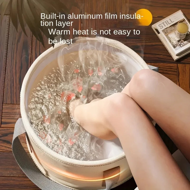 Foldable Portable Folding Foot Soak Bath Tub with Heat Preservation - Multifunctional Deep Basin, Foot Spa Massage  Bucket