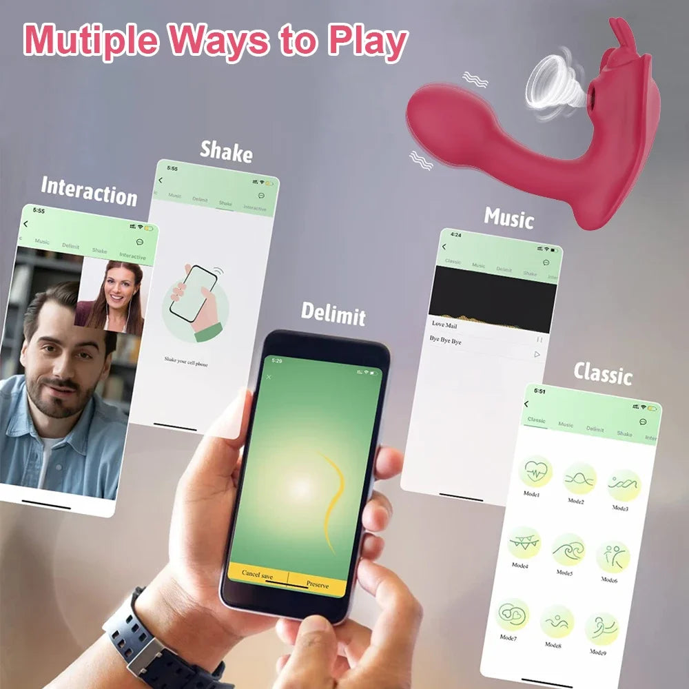 NEW Arrivals Wearable Sucking Panty Vibrator Butterfly Vibrators Dildo Adult Sex Toys For Women APP Vibrating Egg Vaginal Clitoris Stimulator