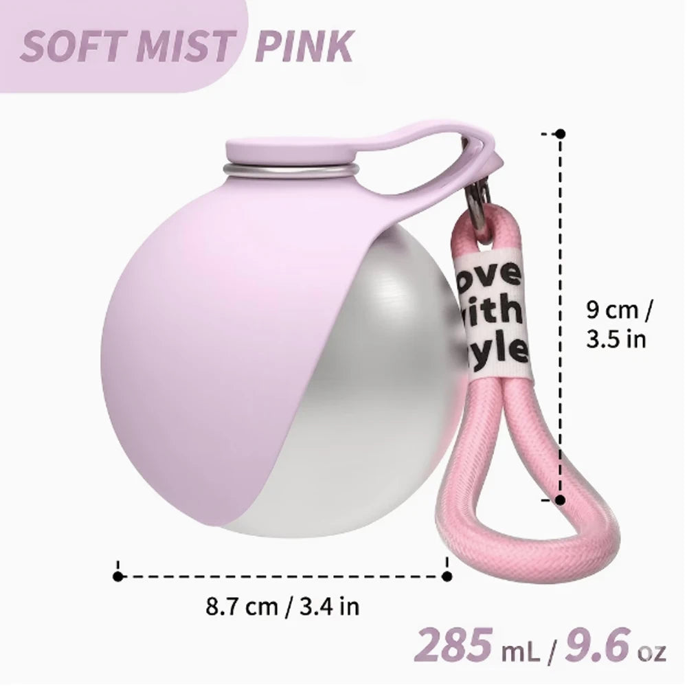 2 in 1Portable Foldable Outdoor Walking Dog Water Bottle, Plastic/Stainless Steel/Printed Pet Water Dispenser Silicone Feeder Drinking Cup Foldable Bowl Leak Proof Small/Large Dog Water Bottle