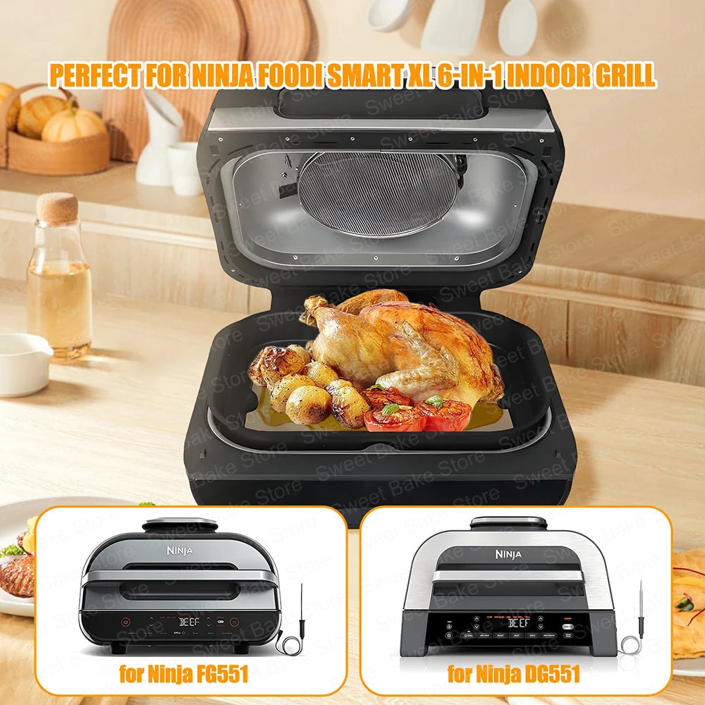 100/200 PCS Set Air Fryer Baking Paper Sheets Compatible with Ninja Food Smart XL FG551 6-in-1 Indoor Grill, Rectangle Parchment Paper Liners