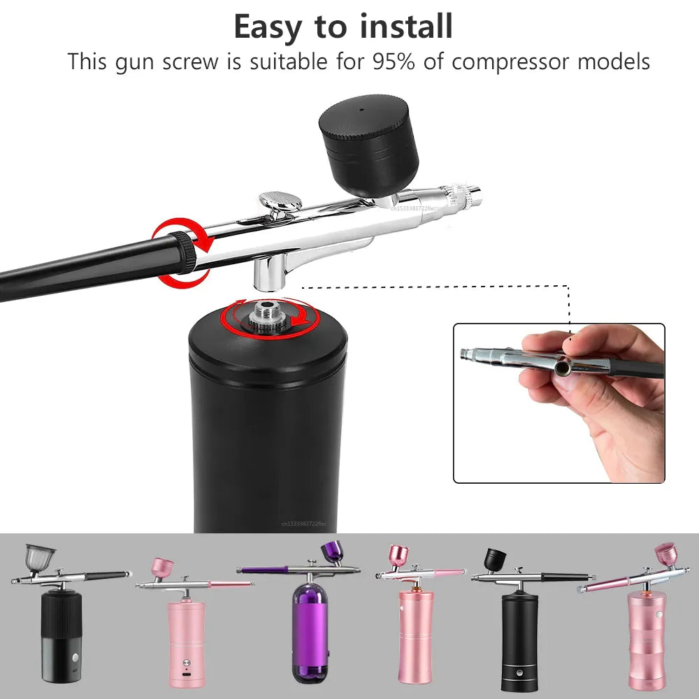 K5 Airbrush Spray Gun for Nails Air Brush With Cups Cleaning Kit Replacement Tool for Nail Art Manicure Painting Cake Crafts