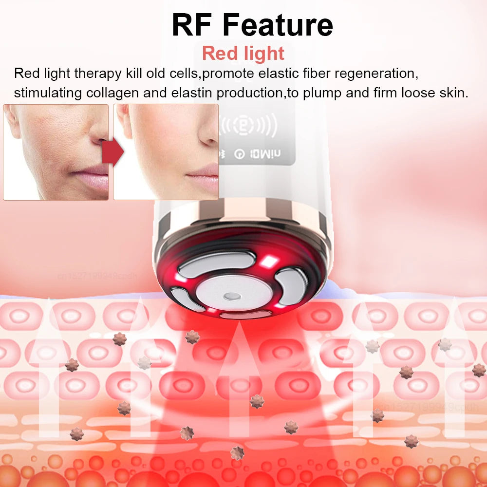 Hifu Face Lifting Ultrasonic Mini High Frequency Facial Massager EMS Facial Lift RF Firming Skin Rejuvenation Tighten Brighten