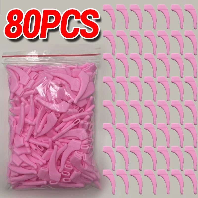 100 PCS Set Anti-Slip Silicone Ear Hooks Glasses Eyeglasses Leg Elastic Ear Grip Stopper Bracket Fastener Accessories Temple Anti-Fall Eyewear Holder Women Men Optical Accessories