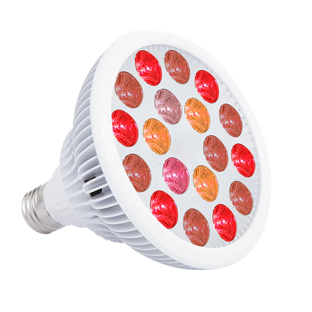 54W Red LED Light Therapy Bulb 630nm 660nm 810nm 830nm 850nm Infrared Light Bulb E27 Red Light Women Skin Care Supplies