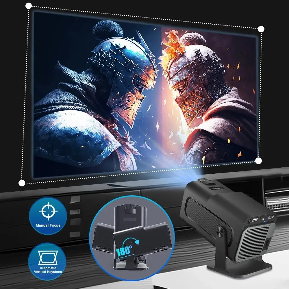 4K HY320 Full HD 1080P WiFi6 Portable Outdoor Projector Allwinner H713 390ANSI BT5.0 1920x1080P PK Original HY300