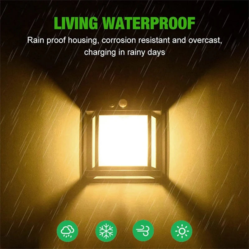 4 PCS Set Home Outdoor Solar Tungsten Wall Lamp Human Body Induction Dimmable Lithium Battery IP65 Waterproof LED Night Filament Light for Gardens Garage Courtyard
