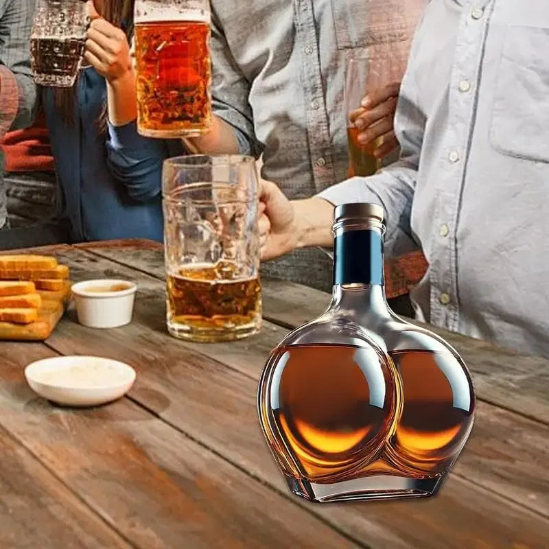 Whiskey Glass Decanter Novelty Statue - Home Office Bars Pubs Hotels Restaurants Decorations Wine Container for Alcohol - Liquor Bottle Wine Barware Accessories