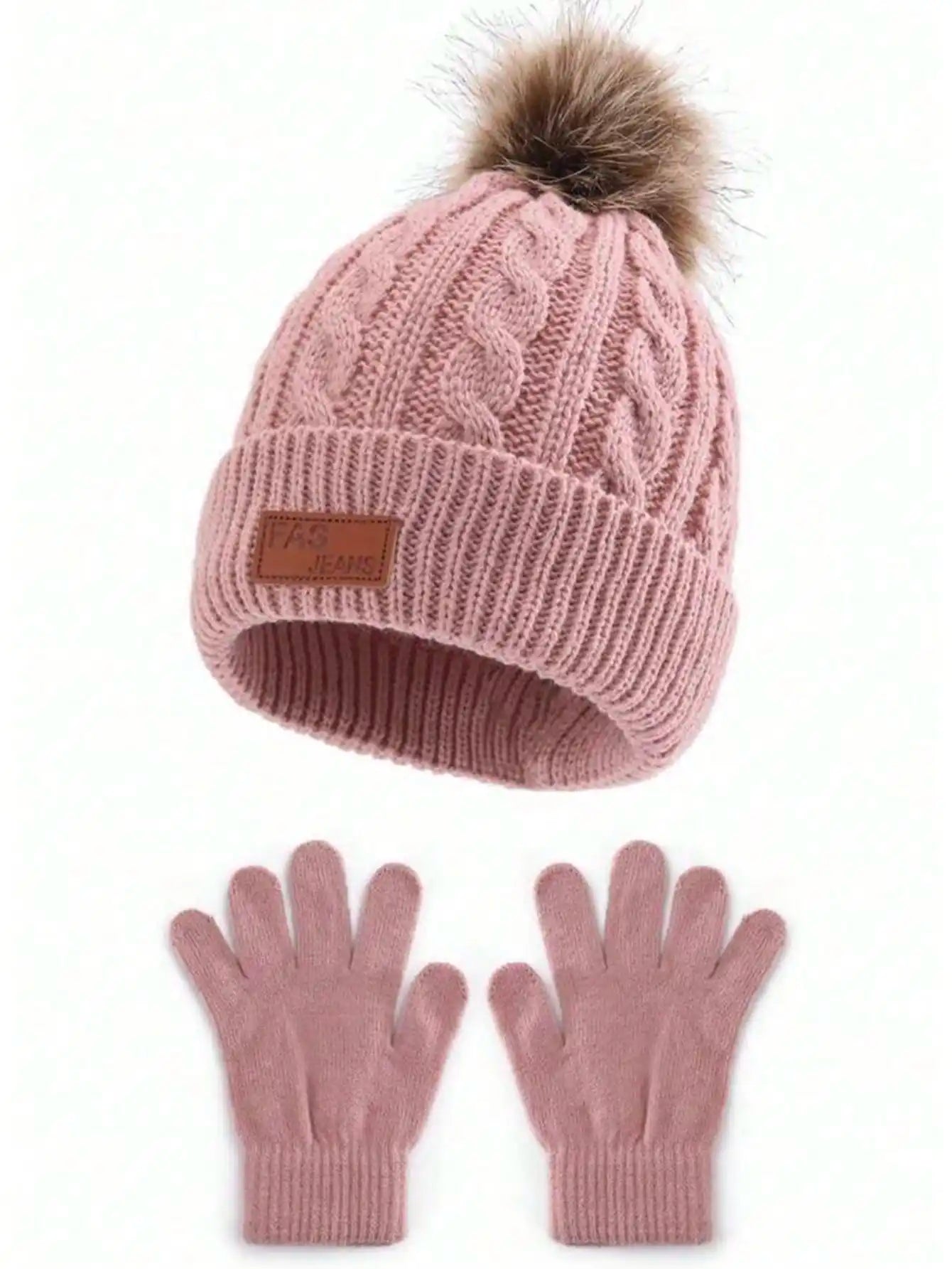 2 PCS Set of 3-12Y Children's Hats and Gloves from Europe and America, New Warm Baby Hats Winter Cold Weather Outdoor Sports Apparel Accessories