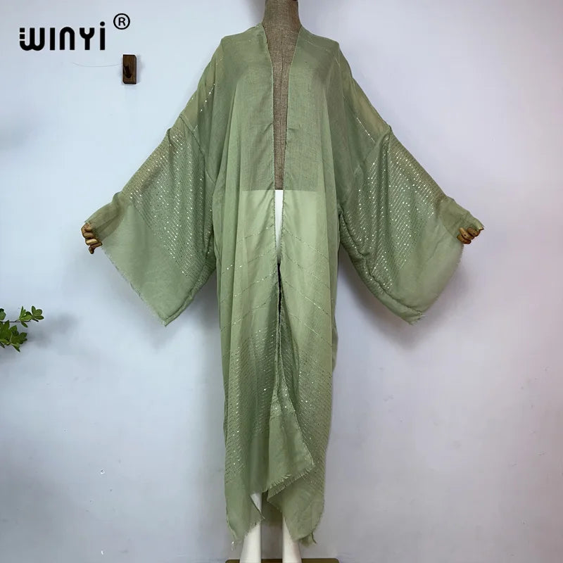 BRAND NEW African Luxury Women 12 Colors/Patterns Bohemian Gold Thread Monochrome Elegant Casual Dress Cardigan Swimwear Swimsuit Cover Ups Sexy Kimono Ladies Summer Maxi Cover-Up Dress