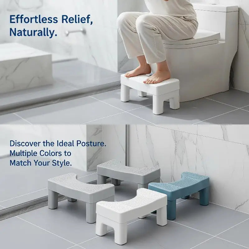 NEW 5 Colors  Sturdy Plastic Toilet Squat Stool Non Slip Surface Stable Legs For Better Bowel Posture Adults Kids Bathroom Accessories