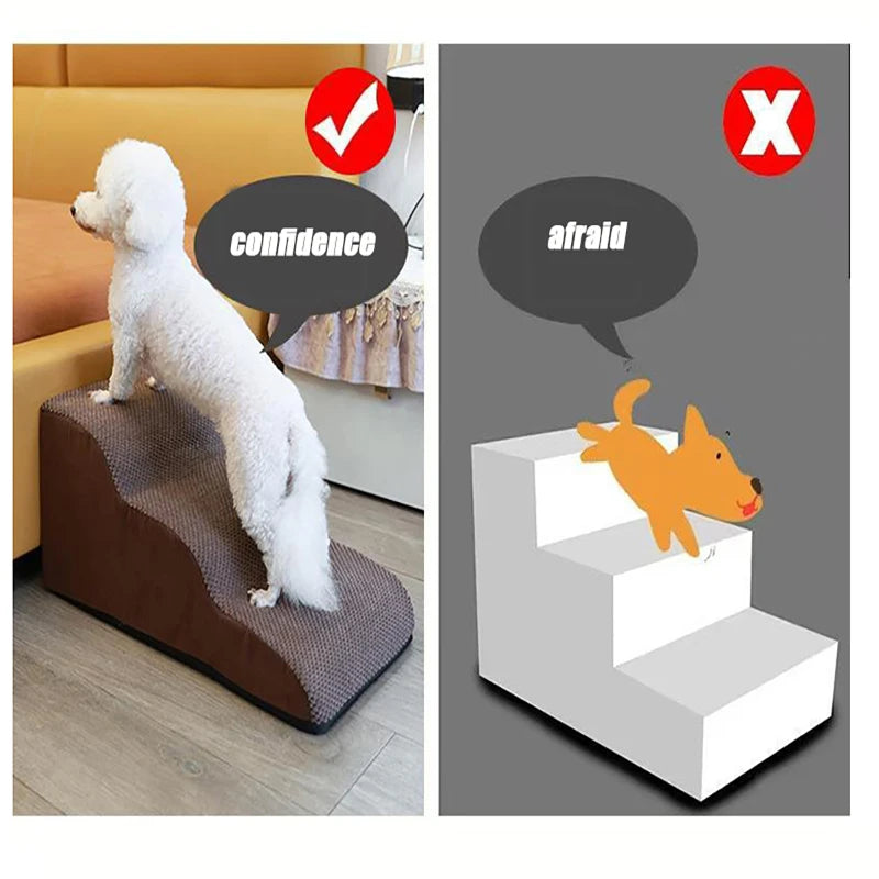 Dogs Cats 2/3/4 Step Dog Stair Cat Pet Ramp Ladder Washable Non Slip Removable Memory Foam Pet Stair Dog Ramp Multi Scene Available