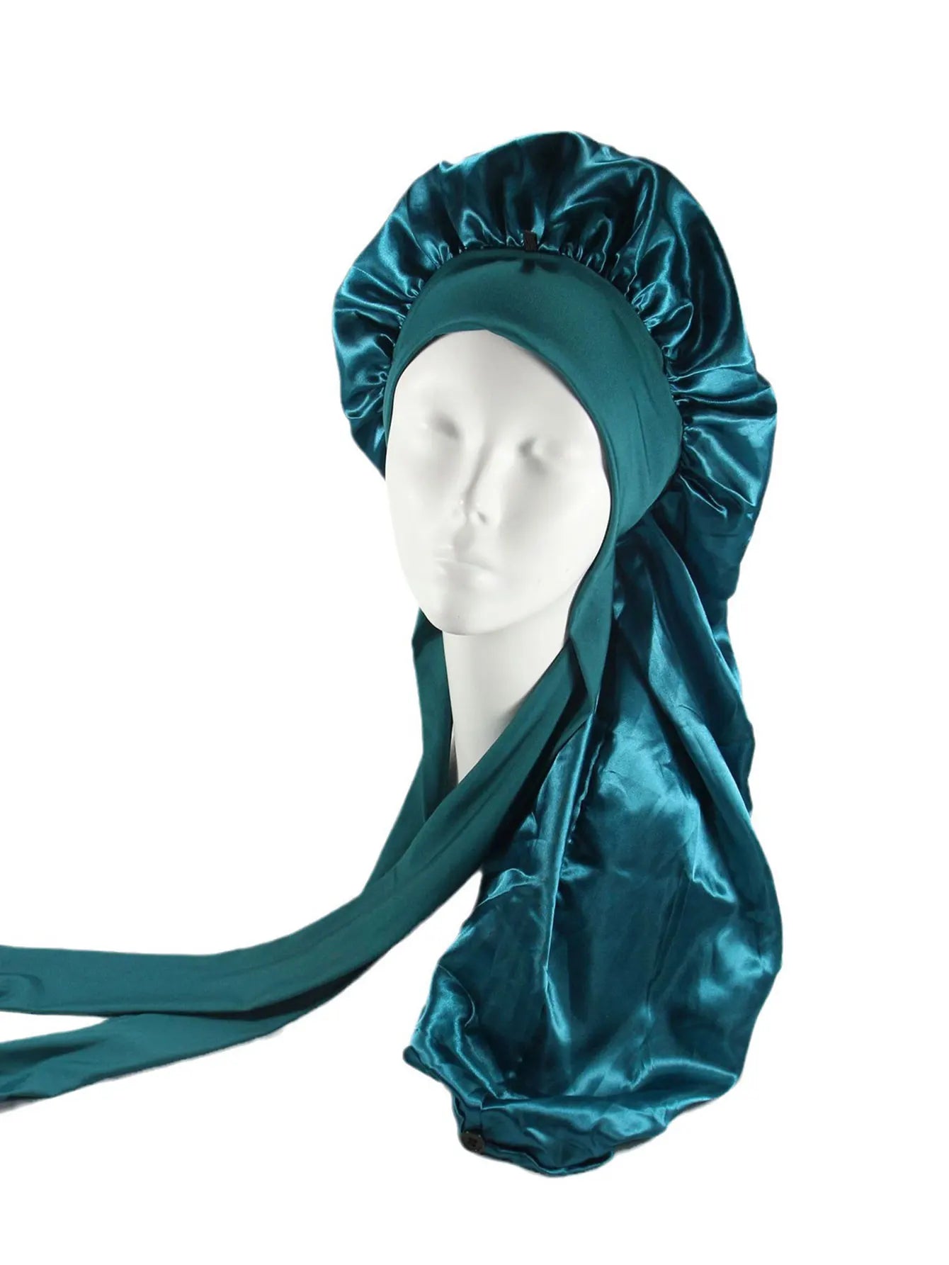 Soft Silky Long Satin Bonnet For Women Natural Hair And Curly Hair Extra Large Size Hair Cap With Tie For Comfortable Night Sleep Hair Protection