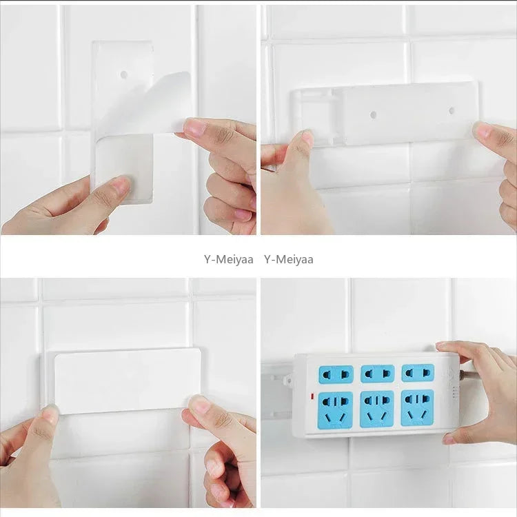 NEW Arrivals 50/100PCS Set Self-Adhesive Desktop Socket Fixer Hanging Power Strip Cable Organizer Removable Wall Holder Fixator Wall-Mounted Home Living Room