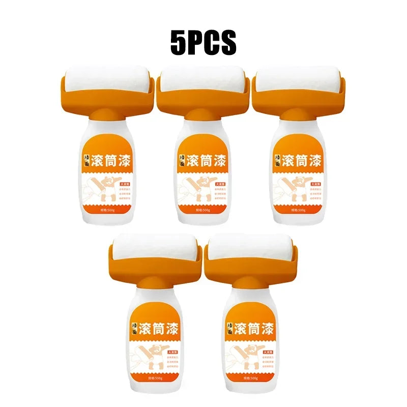 NEW 5PCS Set Hot Antibacterial Wall Paint Strong Repair Wall Paint Household White Latex Paint With Roller Brush for Living Room Kitchen Tool Home Office Painting Accessories