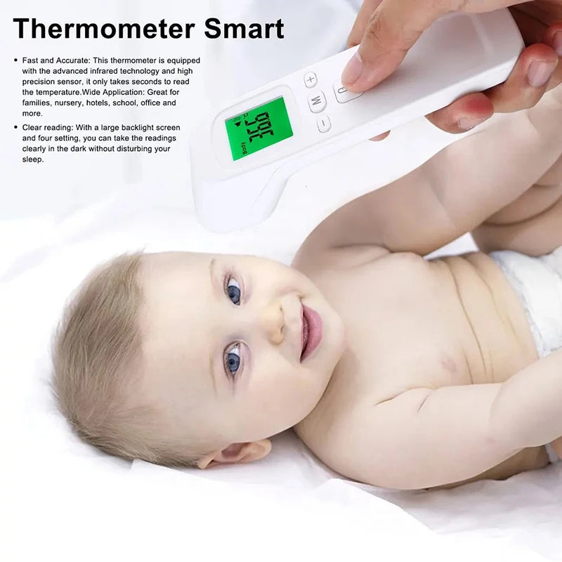 2 PCS Set USB Kids Infant Finger Oximeter Or Non Contact Infrared Forehead Thermometer Digital LCD Fever Detector Heart Rate SpO2 Electronic Monitor Medical Devices Health Care Supplies.