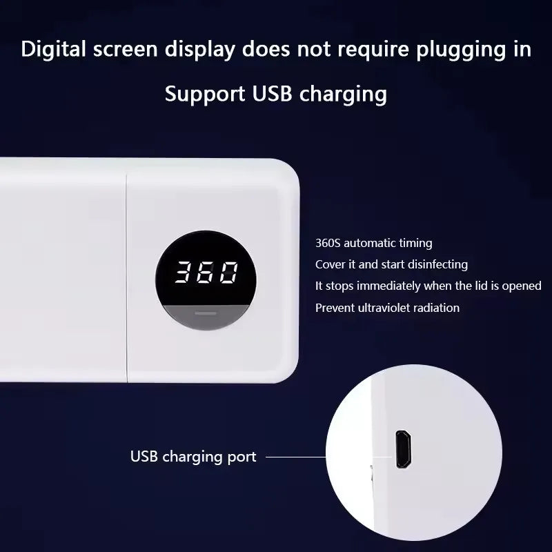 3 PCS Set Electric Toothbrush Sterilizer UV Toothbrush Sterilizer USB Charging Wall Mounted Bathroom Toothbrush Holder Digital Display