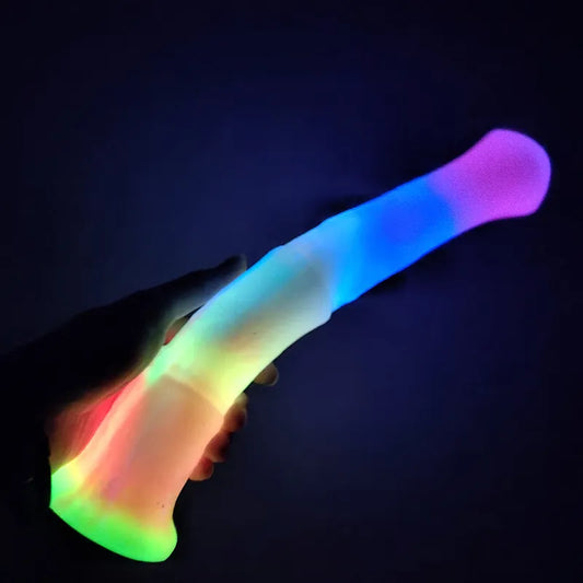 Adult FAAK Luminous Horse Dildo With Suction Cup Long Animal Penis Glow in Dark Flexible Anal Sex Toys For Women Men Erotic Products