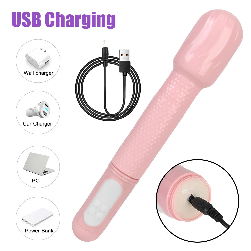 27cm Magic Wand Automatic Stretch Swing Vibrator For Women Nipple Clit Stimulator Vaginal Anal Plug Sex Toys Female Masturbator