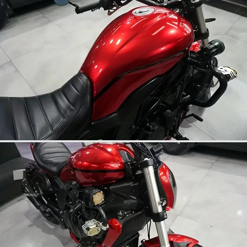 Cars Vehicle and Motorcycle Premium Candy Metallic Gloss Paint Tape Color Tuning Metal Red Glossy Vinyl Wrap Adhesive Film Decal Car Wrapping Foil with Air Release Bubble Car Accessories