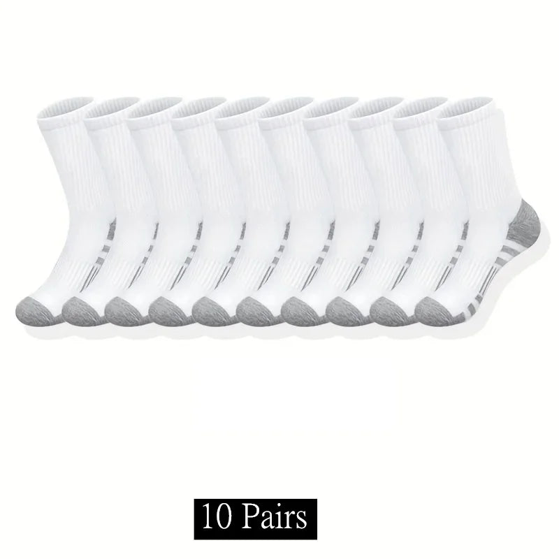 NEW Arrivals 10/20/30 Pairs Set Women Men's Classic Crew Socks Unisex Sports Socks Cycling Running Basketball Anti-Slip Outdoor Breathable Socks Sports Apparel Accessories