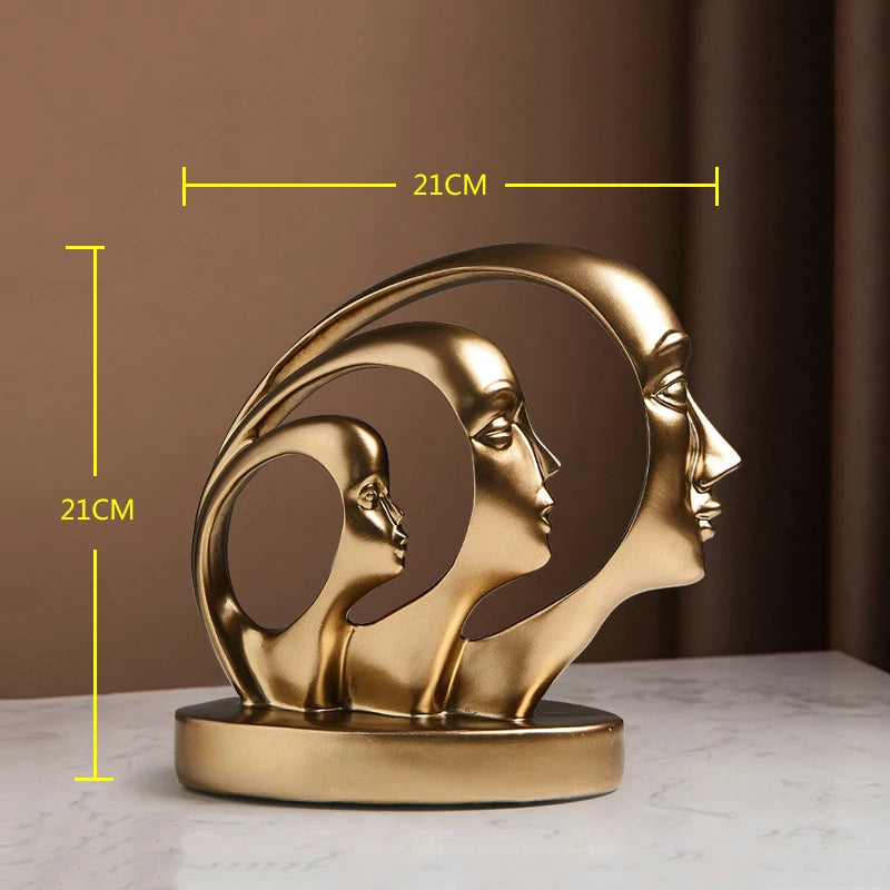 Home Decoration Luxury Accessories Feng Shui Gold Statuette Study Desk Ornaments Luxury Living Room Decoration Figurines Interior