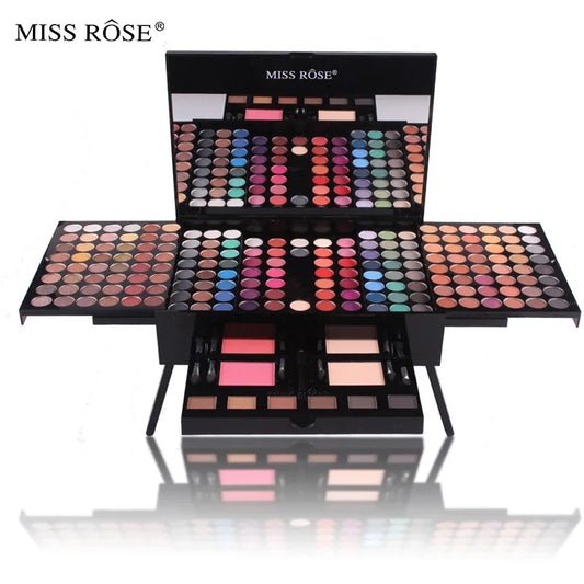 Diverse Miss Rose Professional Highly Pigmented 180 Color Eyeshadow Eyeshadow Palette Blush Powder Makeup Sets Long-lasting