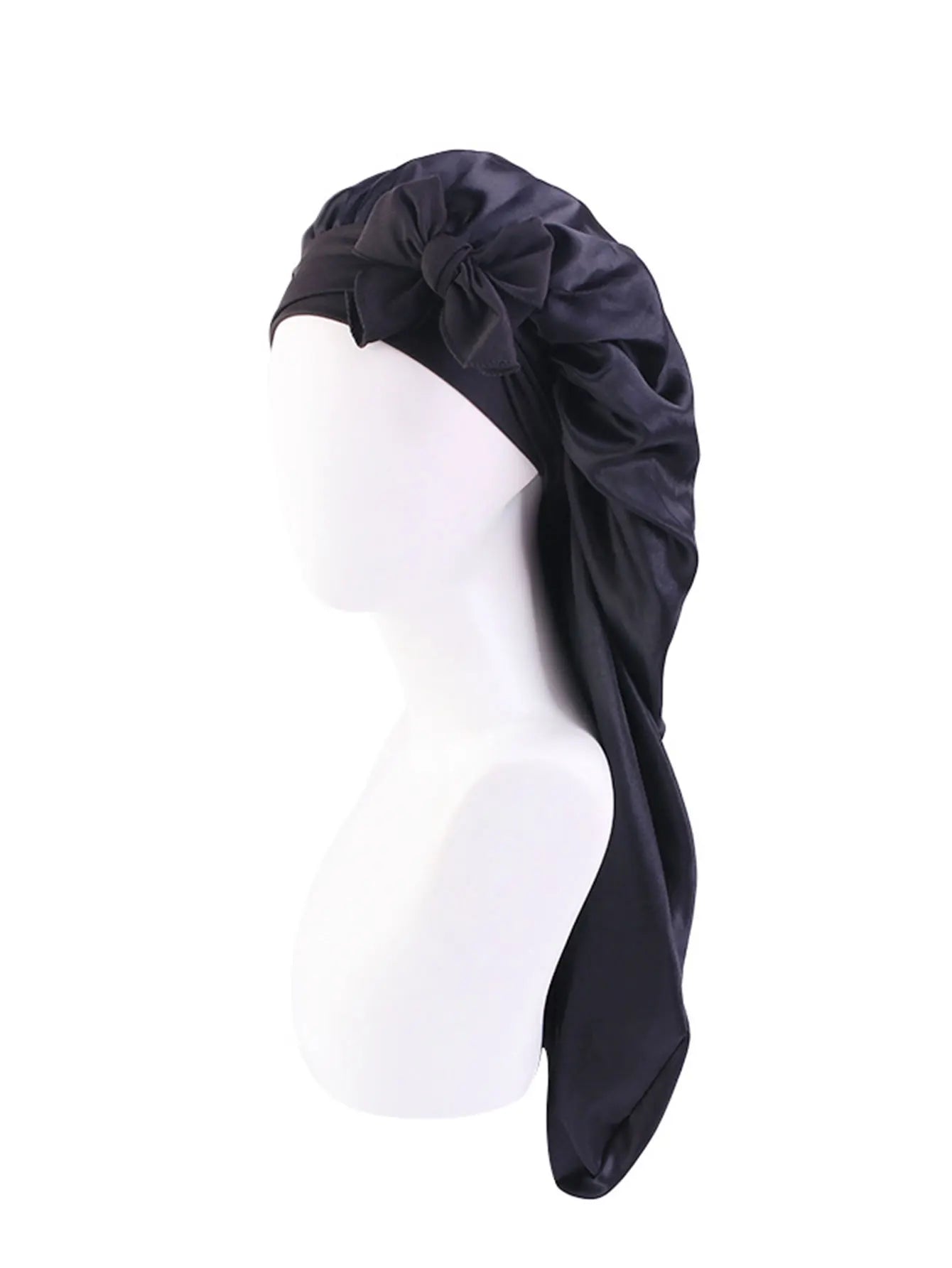 Soft Silky Long Satin Bonnet For Women Natural Hair And Curly Hair Extra Large Size Hair Cap With Tie For Comfortable Night Sleep Hair Protection