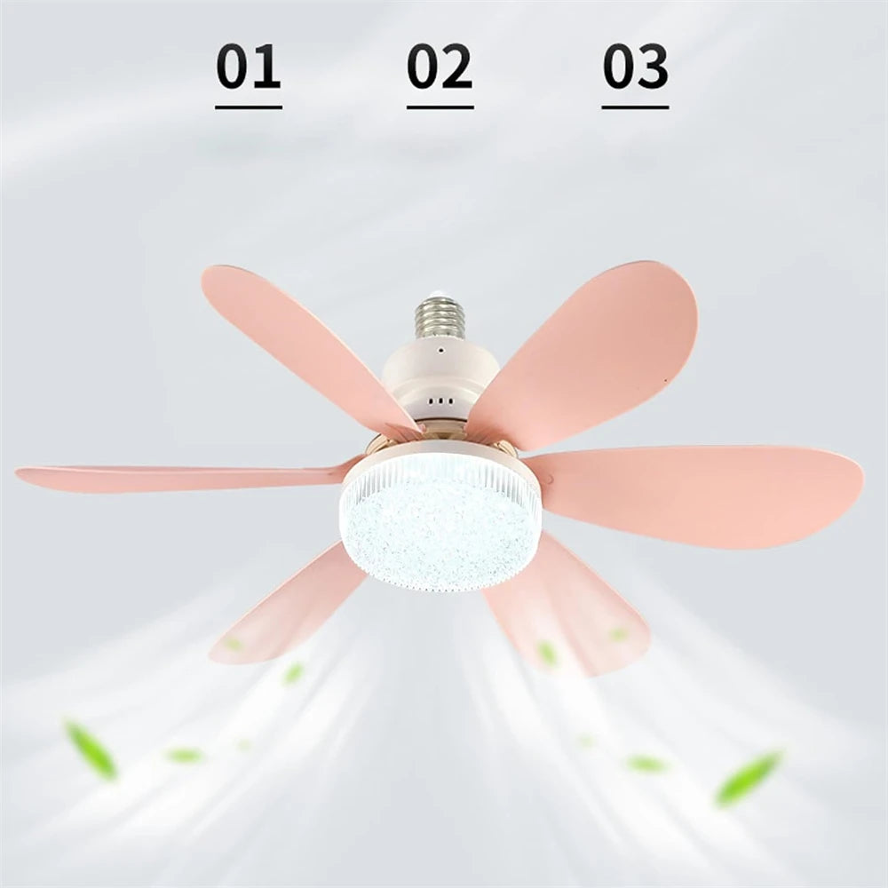 NEW Arrivals Dimmable Light Color Temperature Modern Ceiling Mount Remote Control Smart E27 Led Ceiling Fan Light Cooler Home Office  Air Cooling Fan