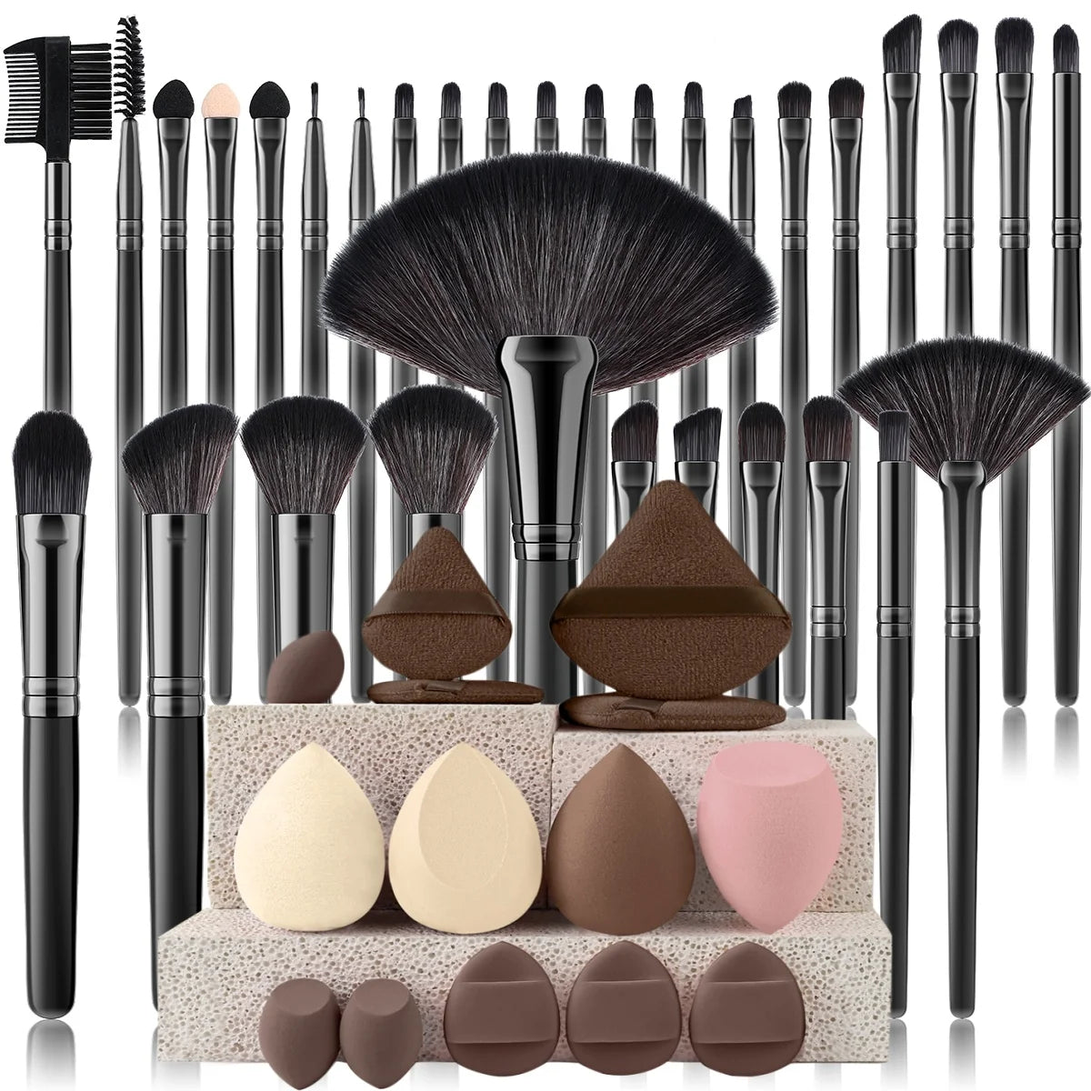 32 PCS Set 27 Colors  Professional Makeup Brush Set Cosmetic Tools for Powder Eye Shadow Foundation Blush Blending Beauty Makeup Brush Kit for Makeup Starters Women Cosmetic Tool Sets
