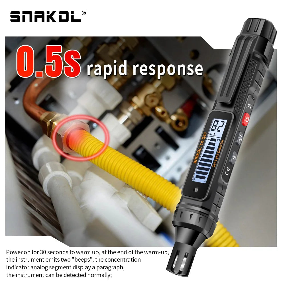 Gas Leak Detector Combustible Gas Detector With Audible and Visual Alarm For Natural Methane Household Industrial Tools