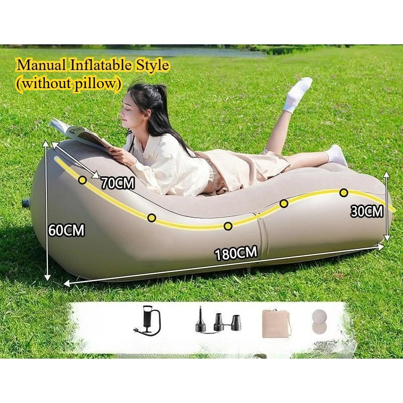 Fully Automatic Luxury Style Inflatable Sofa for Outdoor Beach Camping Garden Lazy Rest Complete Set of Portable Inflatable Outdoor Sofa