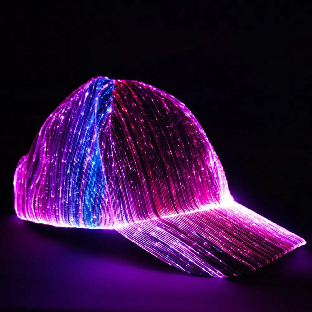 USB Reflective Light Fiber Optic LED Hat Light Up Baseball Cap Flash Glow Hat USB Rechargeable Hip-Hop Luminous Hat Halloween Cap Evening Rave Party Bar Night Club DJ Dancing Casual Streetwear Apparel Supplies