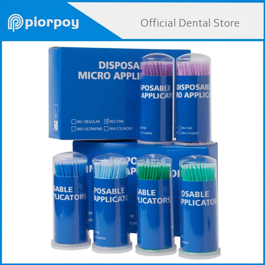 PIORPOY 100Pcs Dental Micro Brush Bottle Dental Disposable Micro Brushes Applicators Brush Teeth Oral Dentist Materials