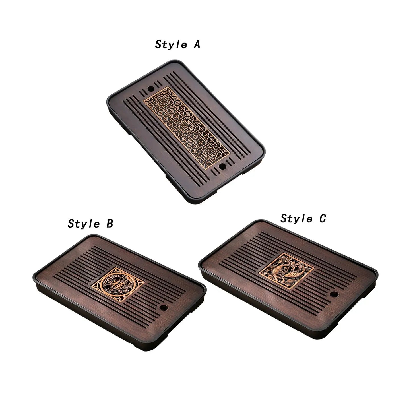BAMBOO Tea Tray with Water Storage, Simple, Tea Set Accessory  Tea Table, Drainage for Household Office Home