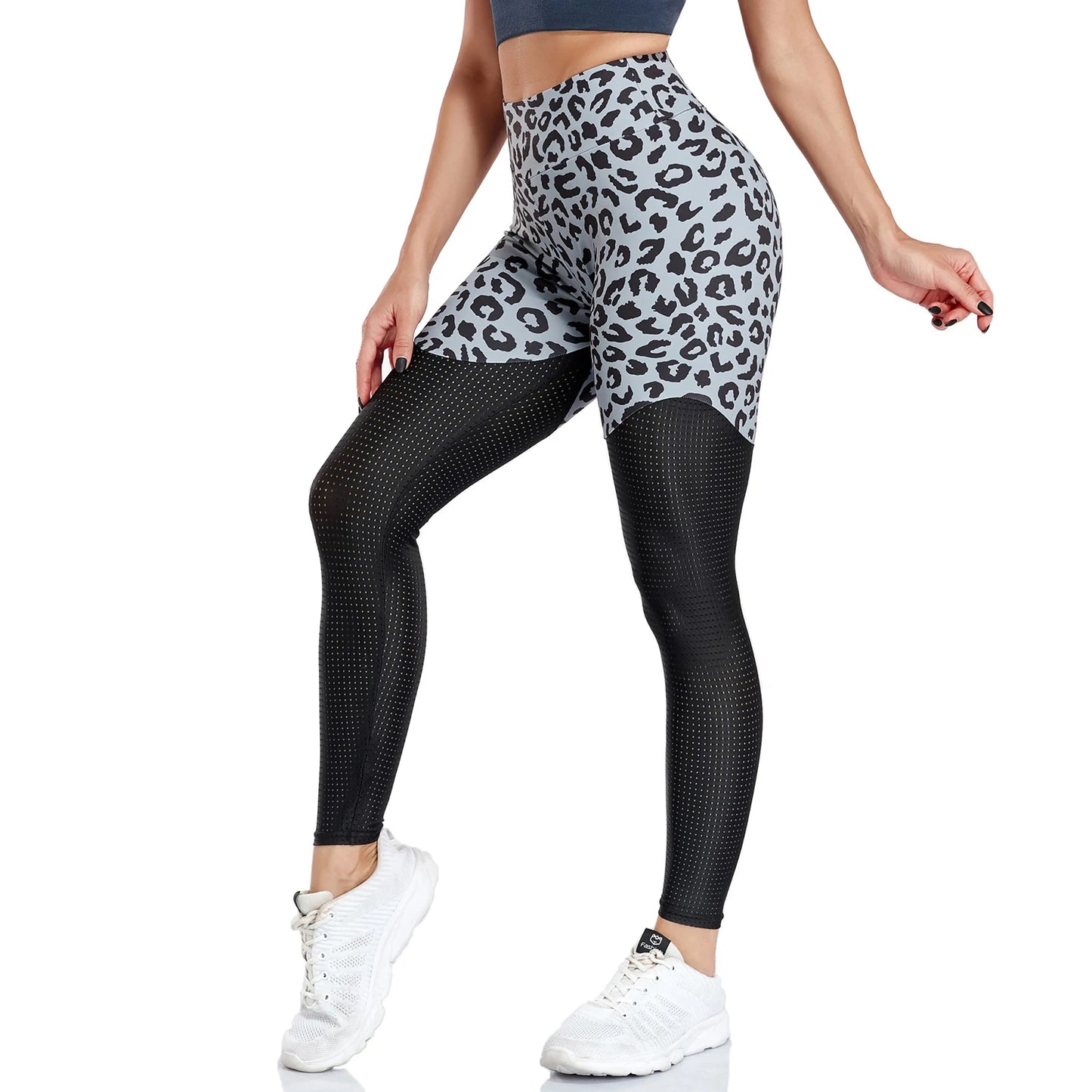 Leopard Leggings Fitness Women High Waisted Yoga Pants Compressing Belly Sports Tummy Control Ruched Gym Workout Pants