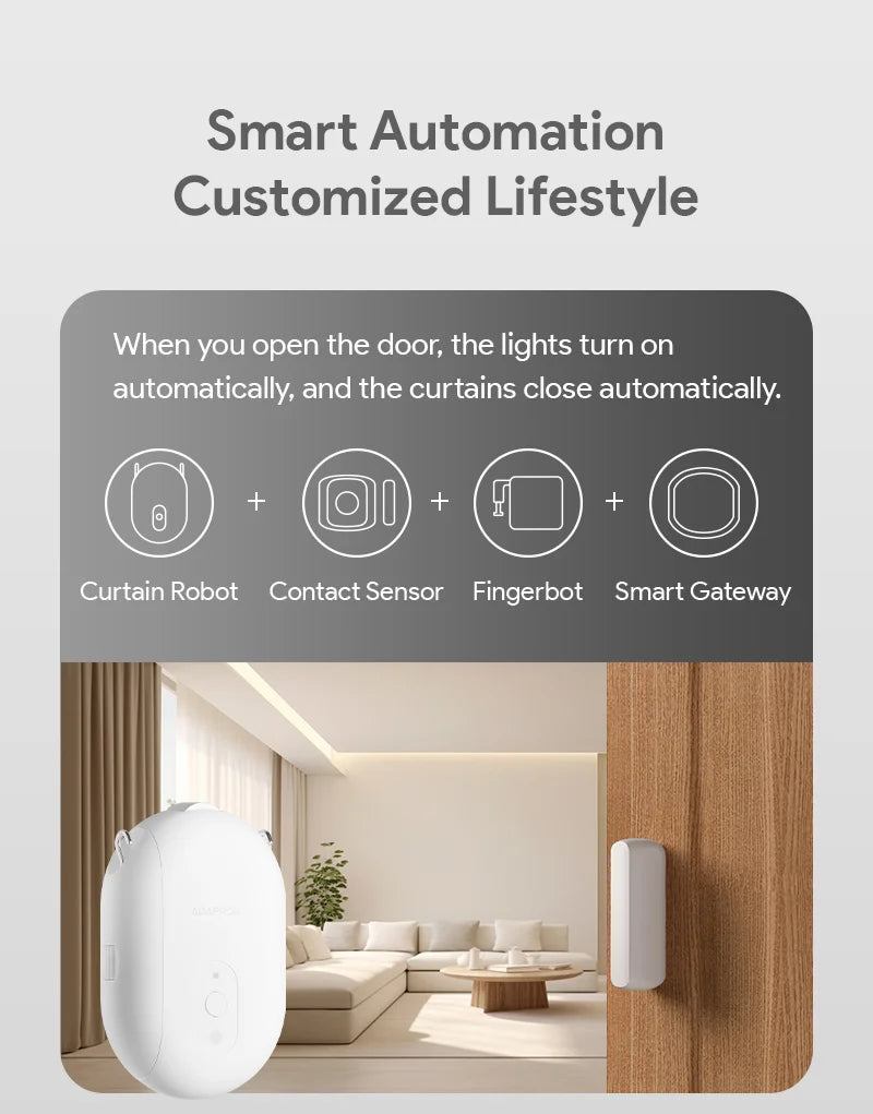 Robot Curtain Motor with Hooks Bluetooth/Zigbee APP Control Smart Device Drapes Curtain Pusher Robot TUYA Rail Curtain Robot Support Voice Control Home Smart Life Devices