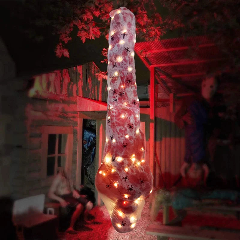 Halloween Dead Victims Props,Scary Fake Corpse in Bag,Outdoor Scary Dead Prop,Horror Fake Bloody Corpse for Creepy Haunted House