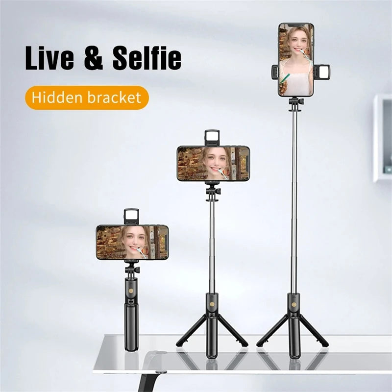 Handheld 360 Degree Flexible Sports Camera Monopod Stand Mobile Phone Holder Mini Selfie Stick Tripod With Wireless Remote
