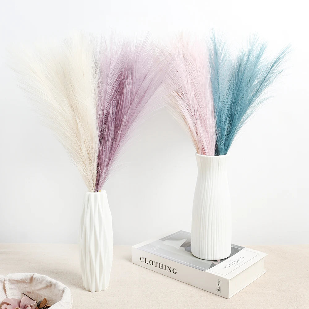 5/10Pcs Artificial Pampas Grass Flowers Bouquet Fake Plant for Home Decor Garden Wedding Decoration Outdoor Garland Vase Decor
