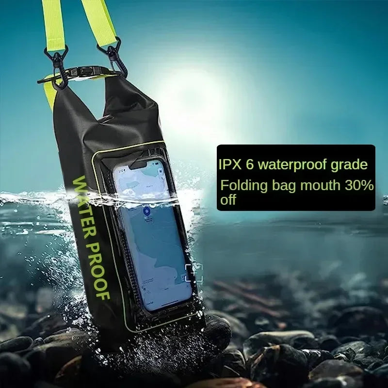 2L Swimming PVC Pack Dry Bag Touch Screen Outdoor Waterproof Shoulder Kayak Bags Trekking Drifting Rafting Surfing Boating Bag Summer Water Sports Accessories