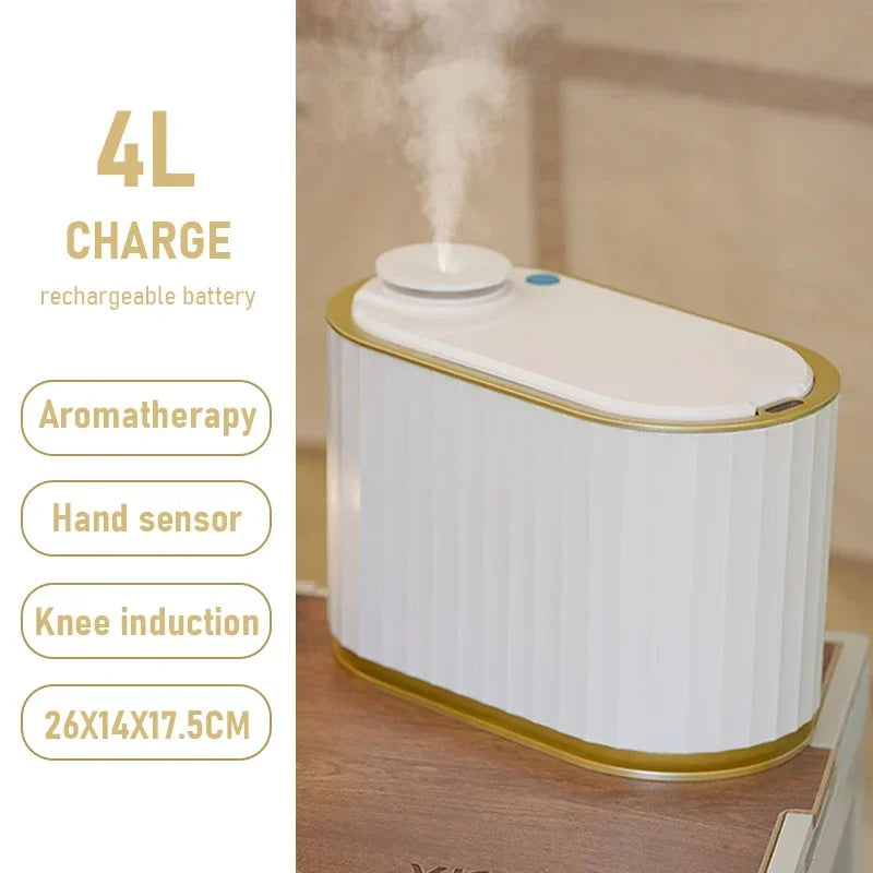 NEW 4L Aromatherapy Trash Can Bathroom Desktop Wastebasket Outdoor Mini Smart Trash Can Home Electronic Garbage Bin Sensor Wastebin Home Office Cleaning Supplies
