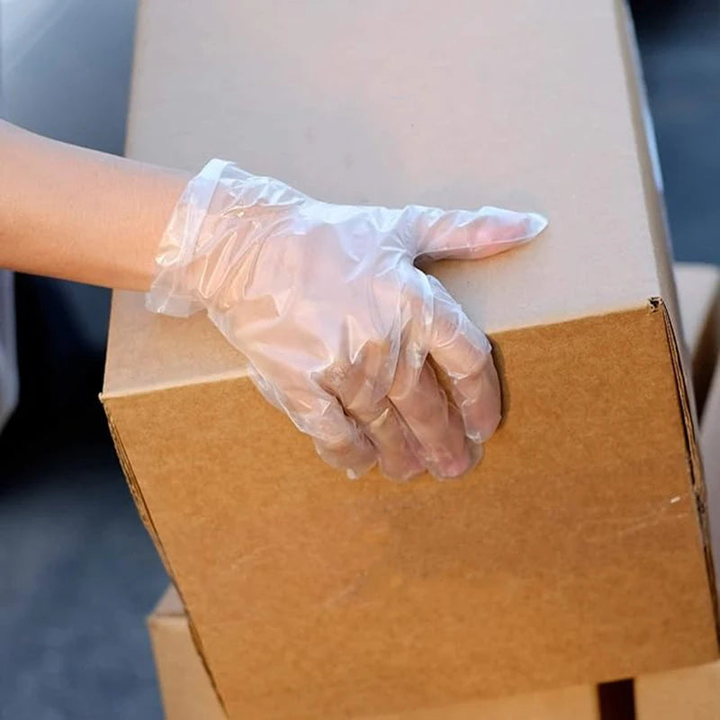 NEW 100PCS Disposable TPE Silicone Gloves Kitchen Bathroom Restaurant Camping Travel Waterproof Oil-Proof Household Cleaning Tools