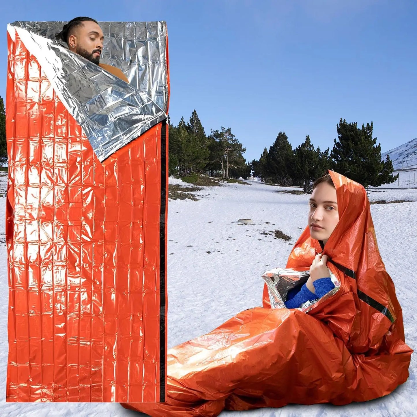 Portable Waterproof Emergency Survival Sleeping Bag Outdoor Camping Insulated Bag First Aid and Rescue Kit Mylar Blanket Outdoor Travel Camping Products