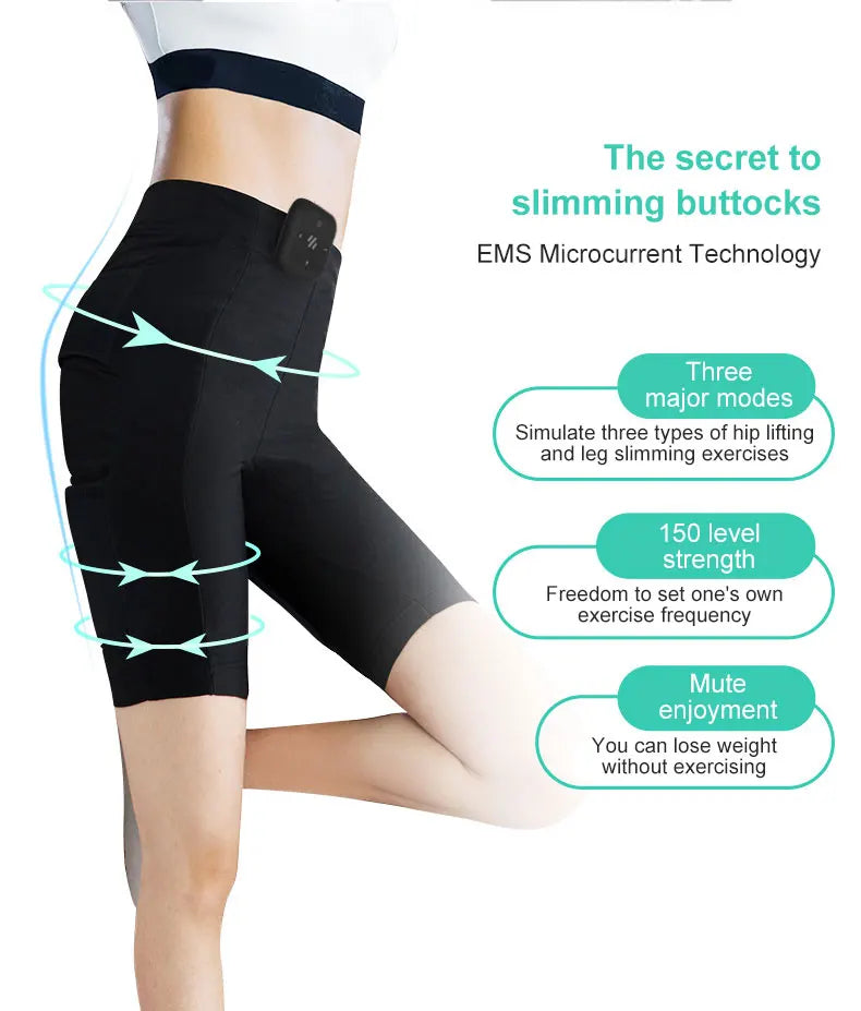 NEW Arrivals EMS 220V Pants High Waist Shorts Yoga Pants with EMS Muscle Stimulator Buttock Ultimate  Shaper Women Slimming Leggings