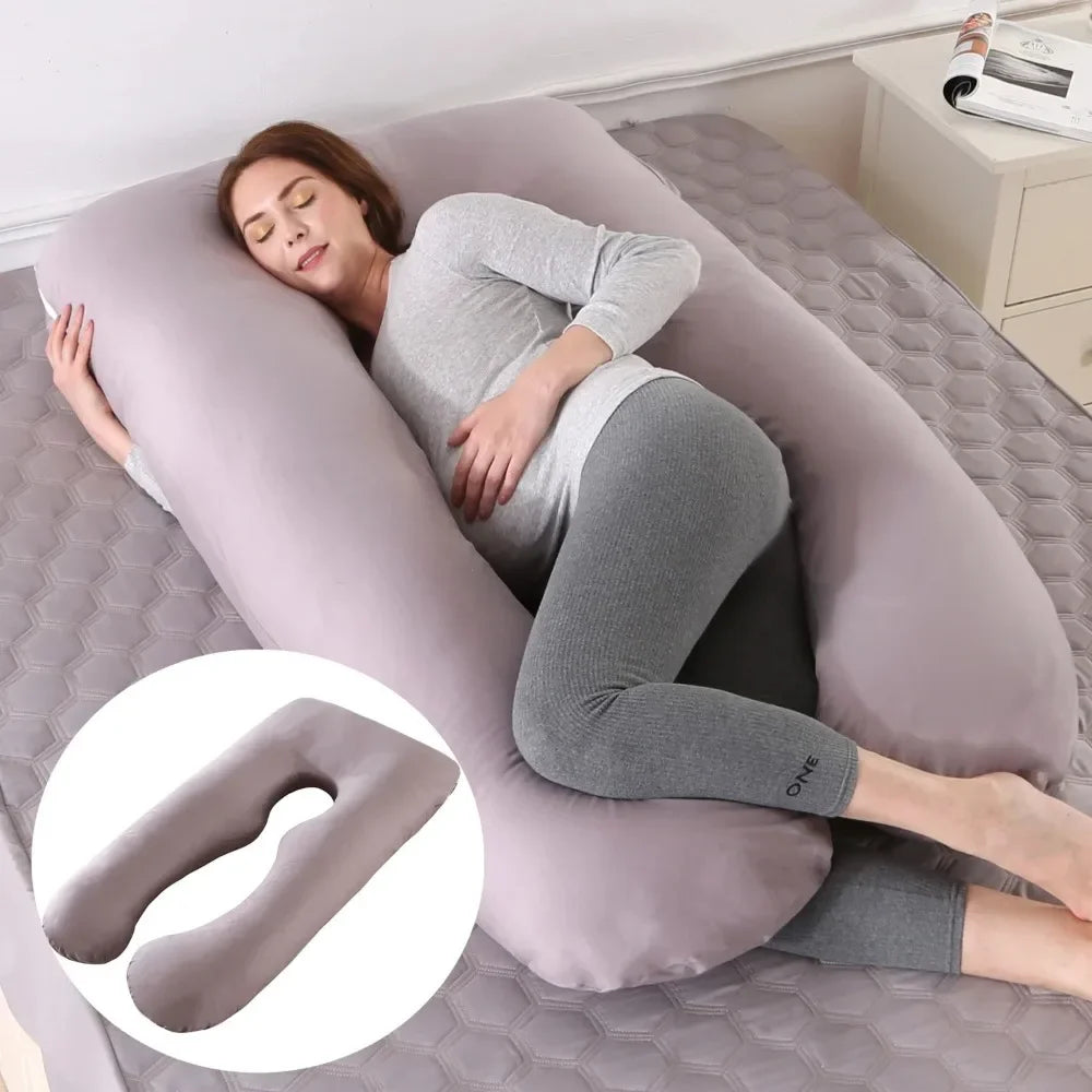 NEW Pregnant Women Sleeping Support Pillow Cotton Pillowcase U Shape Maternity Pillows Pregnancy Side Sleeper Bedding No Filler Women Pregnancy Supplies