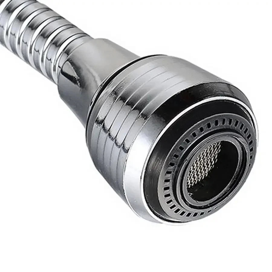 Kitchen Bathroom Stainless Steel Faucet Sprinkler Water-Saving Device Lengthening Rotating Splash Proof Sprinkler Spray Extender Bubbler