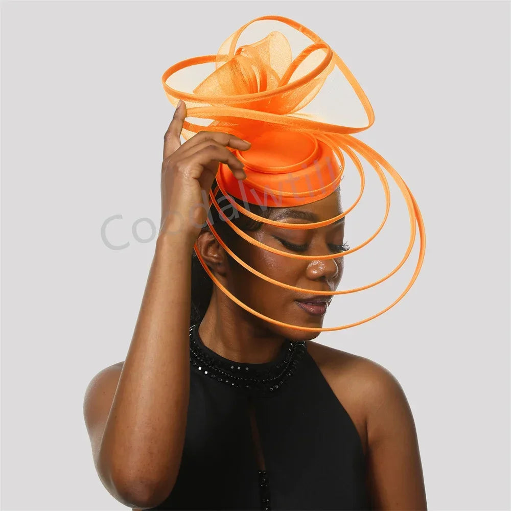 18 Colors Luxury Evening Wedding Tea Cocktail Party Mesh Fascinator Wedding Hat Women Blue Pillbox Cap For Royal Ascot Party Tea Headpiece Bride Wedding Headwear Ladies Apparel Accessories