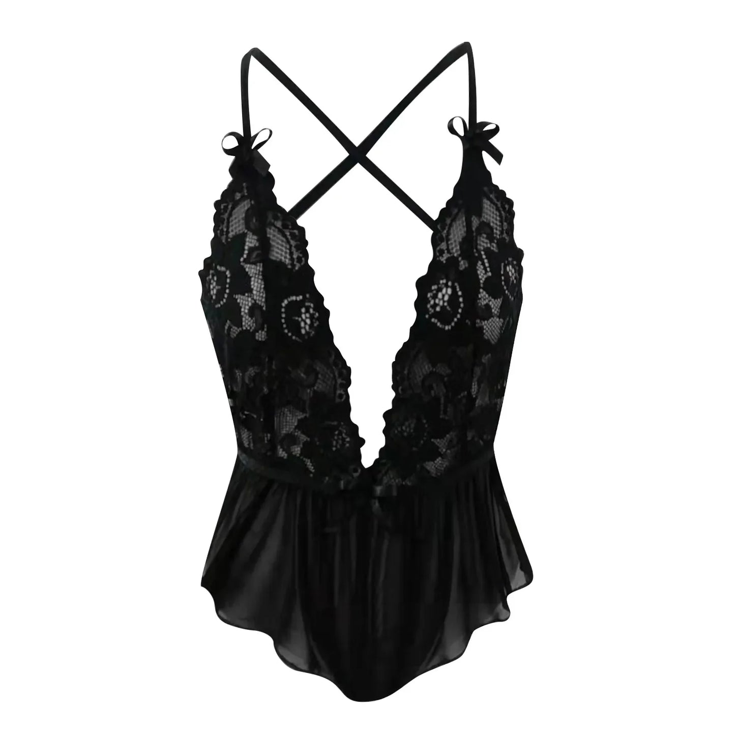 S-2XL Plus Size Lingerie Women Sexy Lace Mesh Transparent Bodysuits Sleeveless Backless Teddies Erotic Nightwear Sleepwear Costumes Women Sexy Lingerie Fashion Clothing Apparel Products