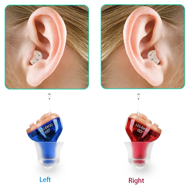 NEW Hearing Aids Audio Phones for Deafness/Elderly Adjustable Micro-Chip Wireless Mini Size Invisible Hearing Aid J20 Ear Sound Amplifier Medical Accessories Health Care Supplies