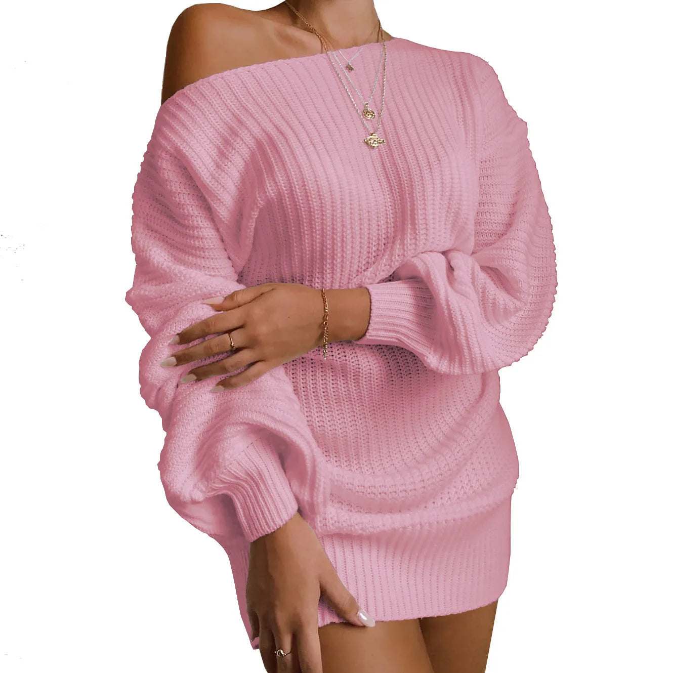 8 Colors S-3XL UK Plus Size Sweaters Women New Fashion Autumn Winter Spring Europe Casual Off-Shoulder Lantern Sleeve Sweater Women's Clothing HHX20247